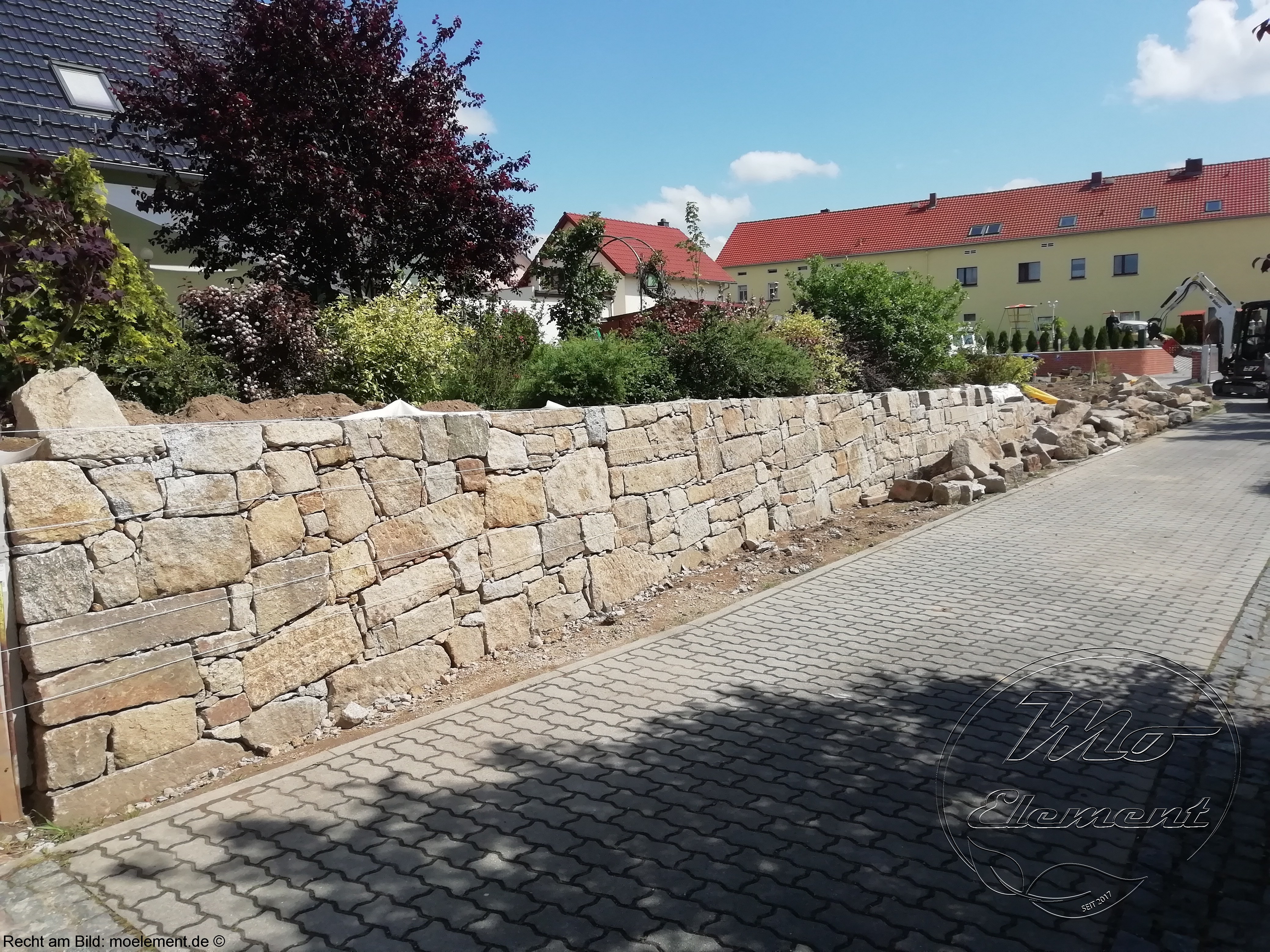 Granitbruchsteinmauer